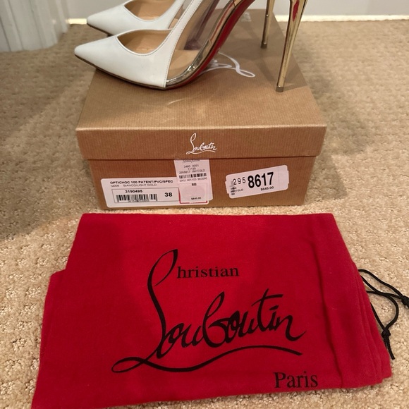 Christian Louboutin White Patent PVC Slingback Heels - Picture 8 of 8